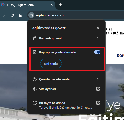 Pop Up İzni